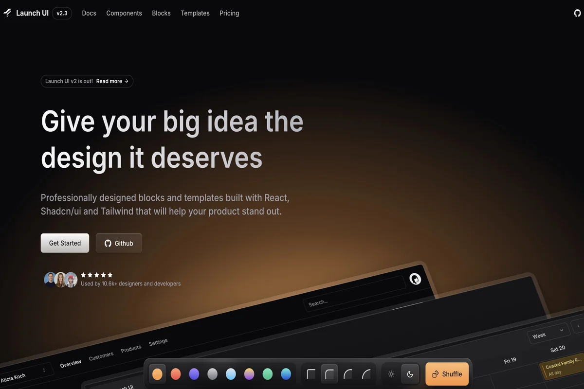 Launch UI Components screenshot